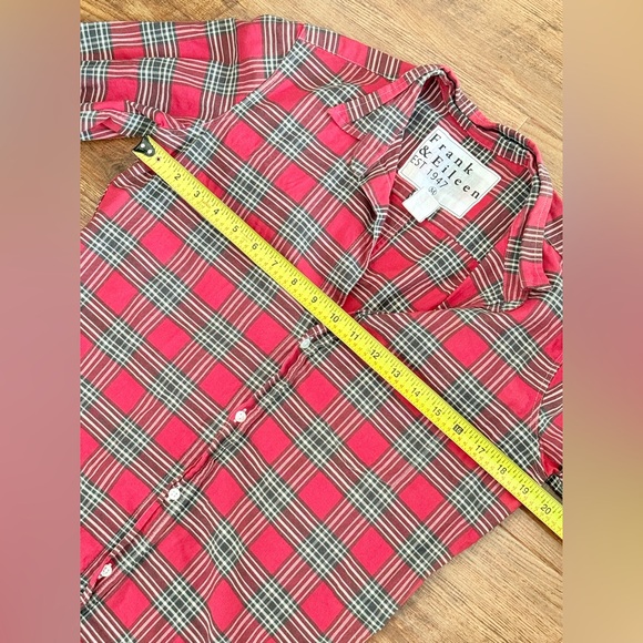 Frank & Eileen Plaid Barry Cotton Button-Up Shirt Red Womens-Medium - Picture 8 of 9